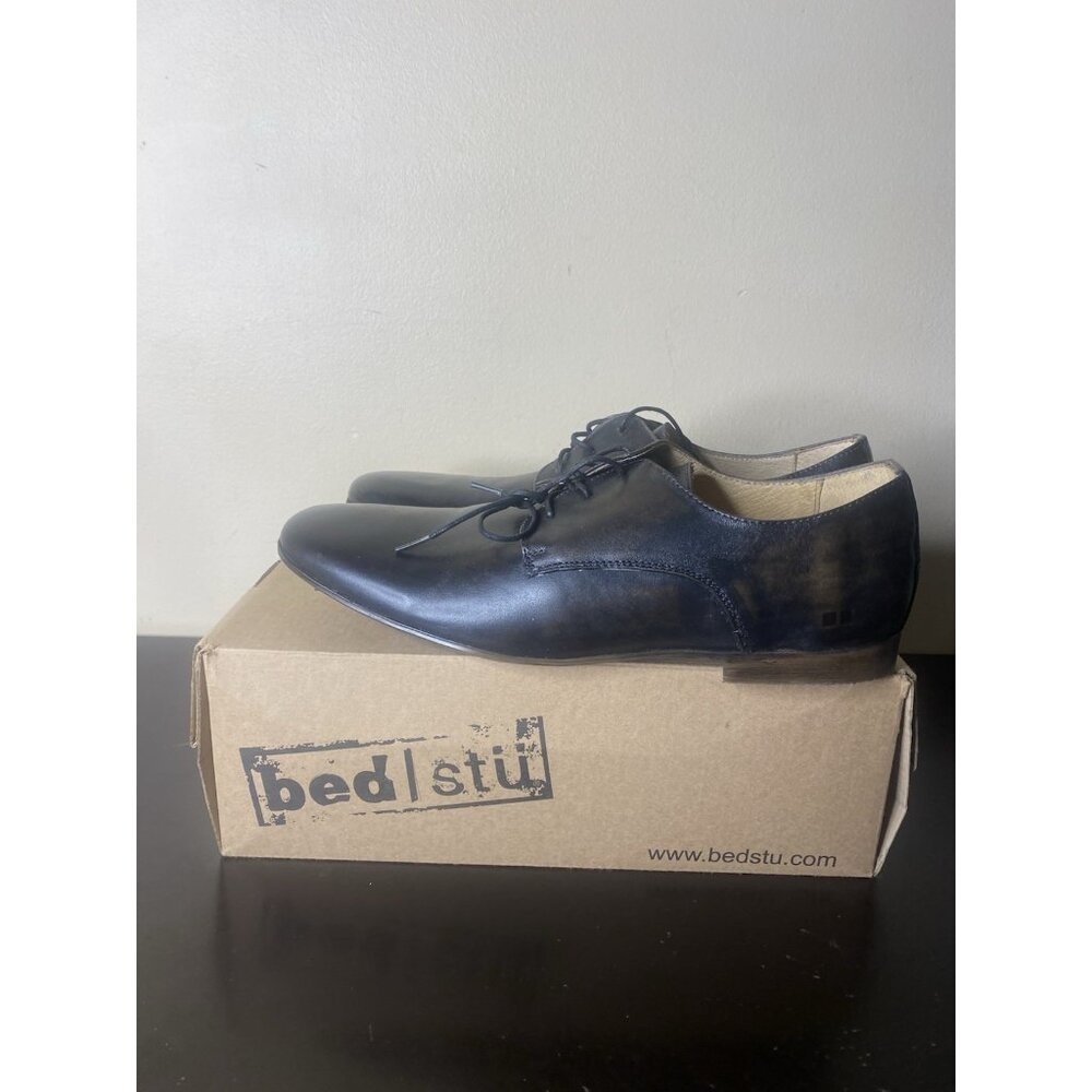 Bed|Stu Newman Black Hand Wash Mens Leather Shoes Oxfords Size 13 Mens